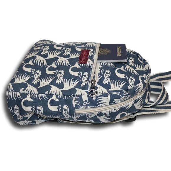 Adult Mini Backpack Mermaid Cotton Small Daypack with Utility Pockets main image 6